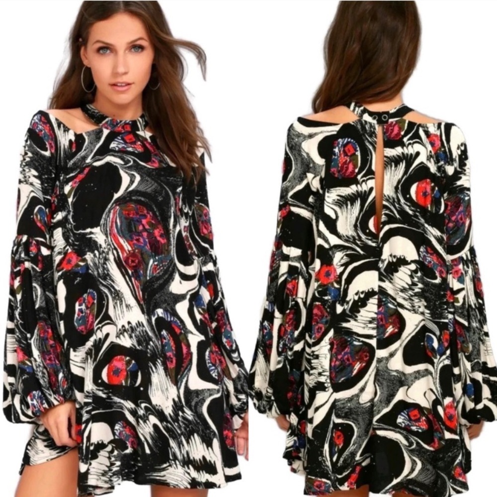 Free People Drift Away Cold Shoulder Tunic Dress